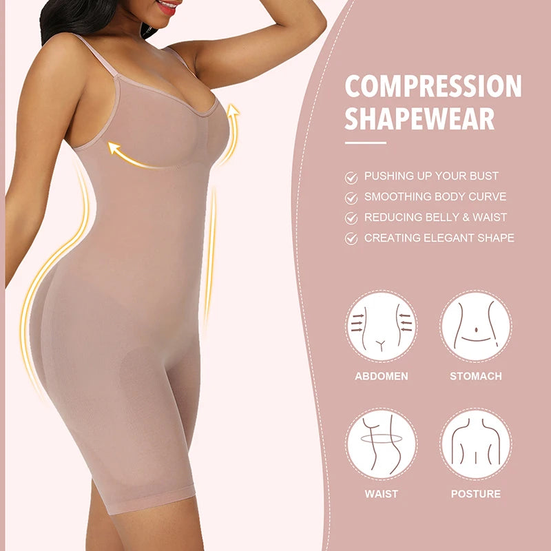 Seamless Bodysuit Compression Open Crotch Shapewear Women Push Up Fajas Colombianas Corset Slimming Butt Lifter Full Body Shaper