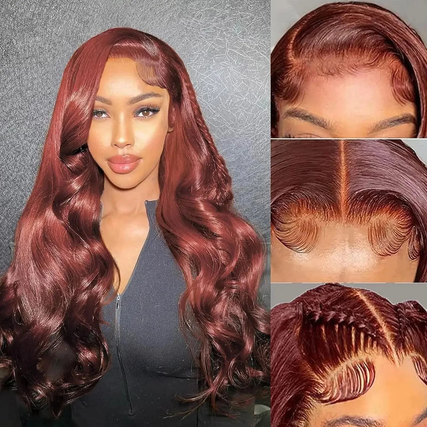 13x4 Reddish Brown Body Wave Lace Frontal Human Hair Wig 13x6 Hd Lace Frontal Wigs Human Hair Wigs Pre Plucked 4x4 Closure Wig